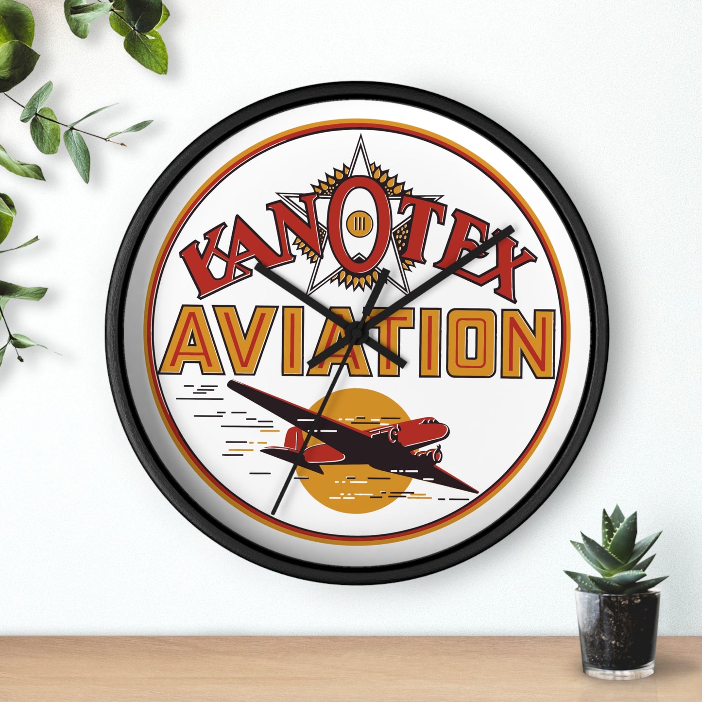 Kanotex Aviation Wall Clock — Vintage Petroliana Gift | The Faded Label Co.