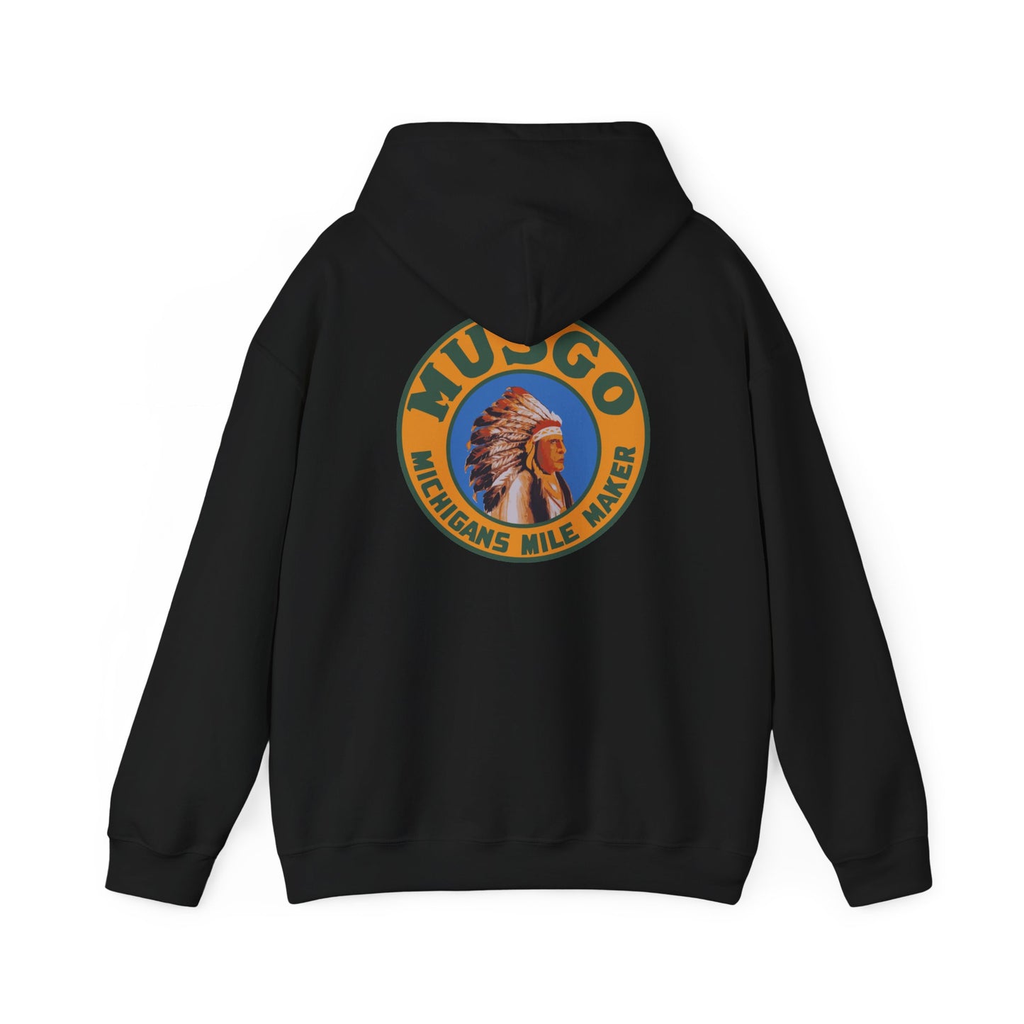 MUsgo Michigan’s Mile Maker Hoodie —Retro Native Chief Logo Sweatshirt