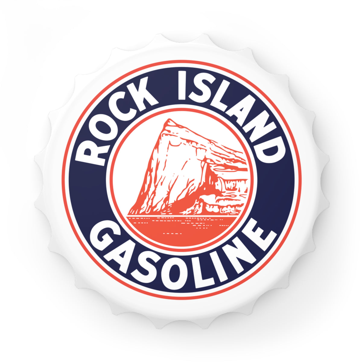 Rock Island Gasoline bottle opener — vintage petroliana gift — The Faded Label Co.
