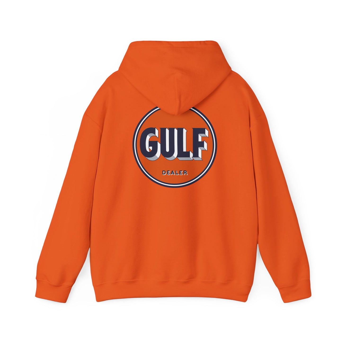 Gulf dealer Logo Hoodie — Vintage Orange Gas Station Crewneck