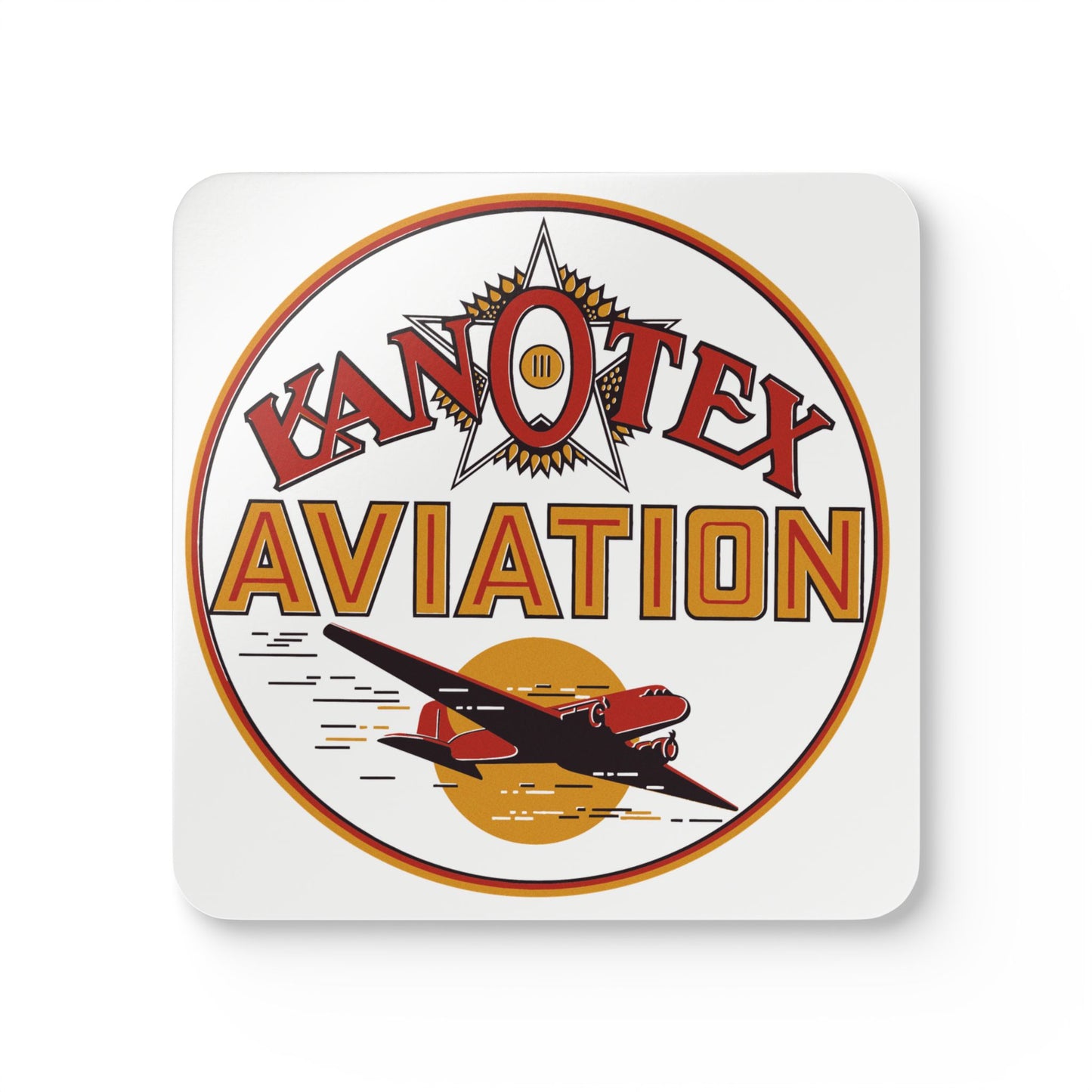 Kanotex Aviation Ceramic Coaster Set — Vintage Petroliana Gift | The Faded Label Co.