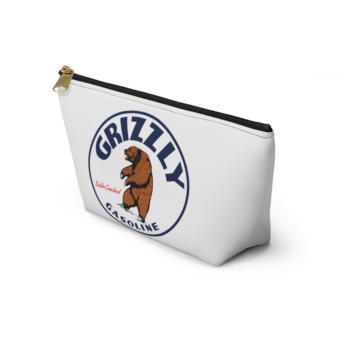 Grizzly Gasoline Accessory Pouch — Vintage Montana Petroliana Gift | The Faded Label Co.