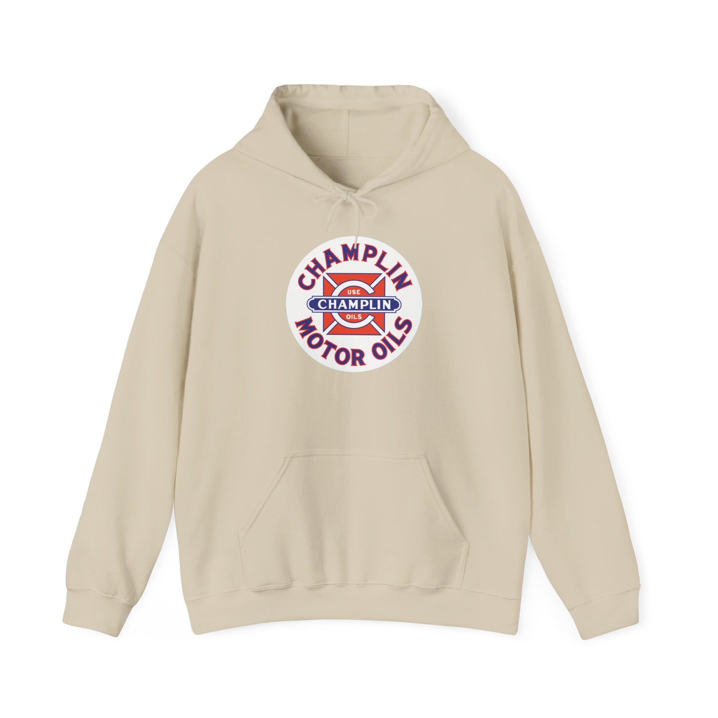 Champlin Motor Oils Hoodie — Vintage Gasoline Logo Pullover