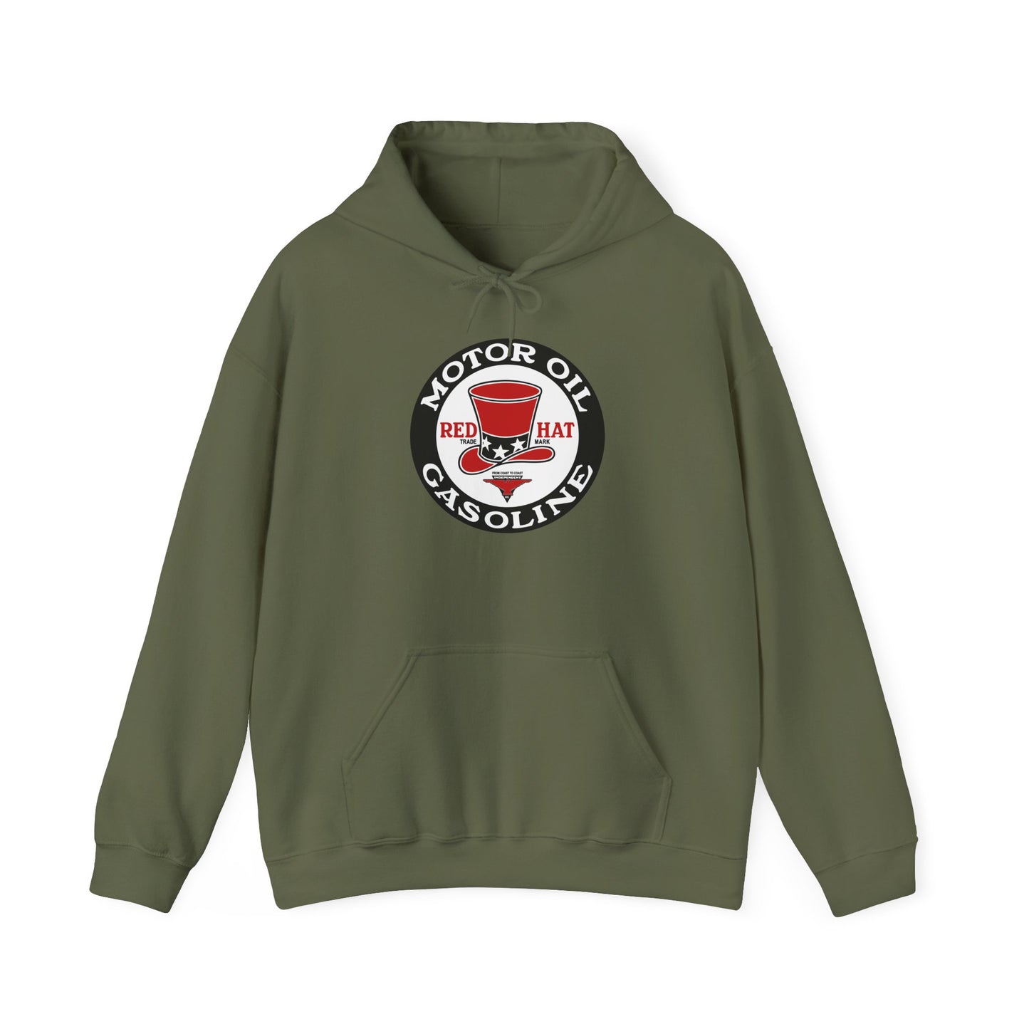 Red Hat Motor Oil Hoodie — Vintage Independent Petroliana | The Faded Label Co.