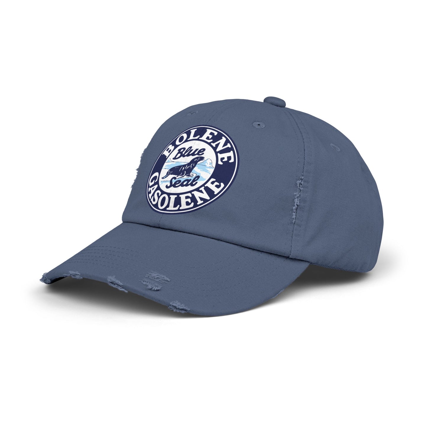 Bolene Blue Seal Gasolene Distressed Cap — Vintage Petroliana Hat | The Faded Label Co.