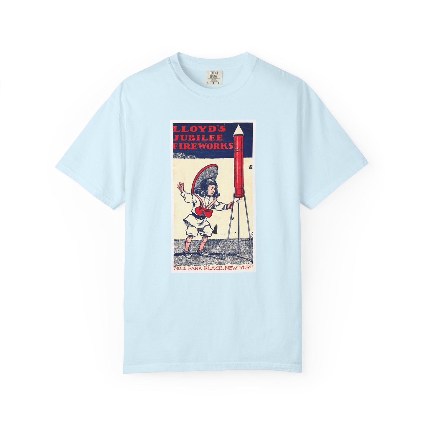 Lloyd's Jubilee Firecrackers t-shirt Grey — vintage mid-century fireworks graphic tee — The Faded Label Co.