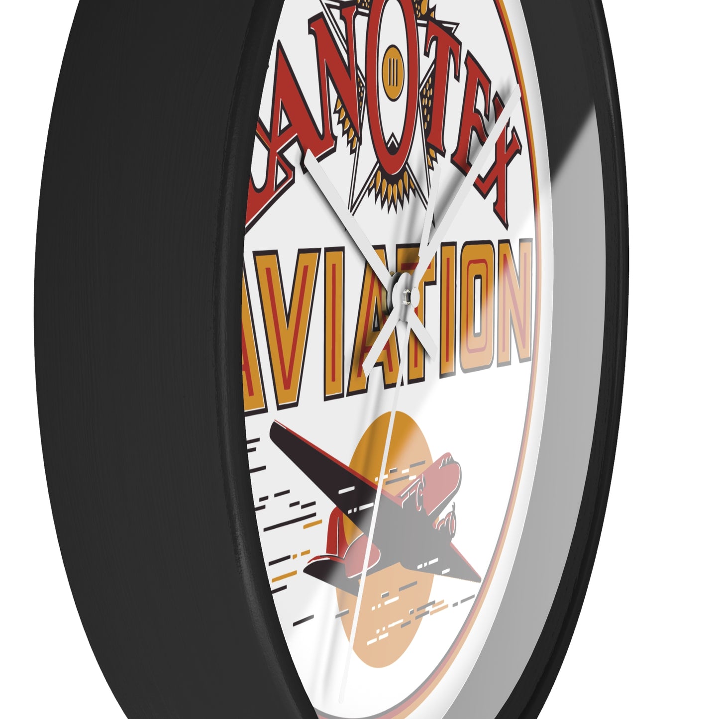 Kanotex Aviation wall clock black base — vintage petroliana decor — The Faded Label Co.