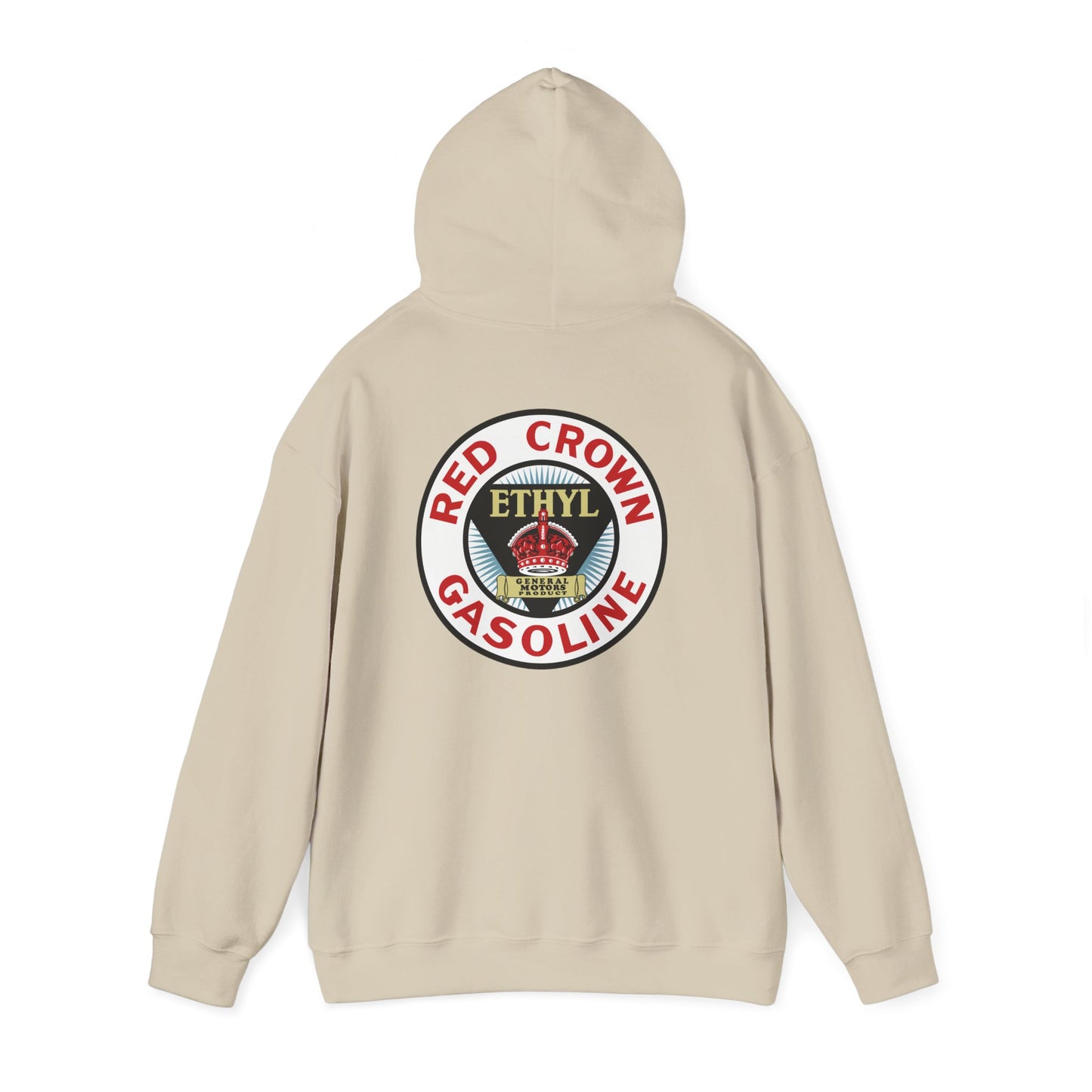 Red Crown Ethyl  Gasoline Logo Hoodie — Vintage Ethyl Oil Company Pullover