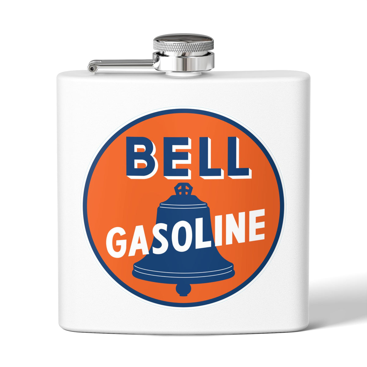 Bell Gasoline flask navy — vintage petroliana gift — The Faded Label Co.