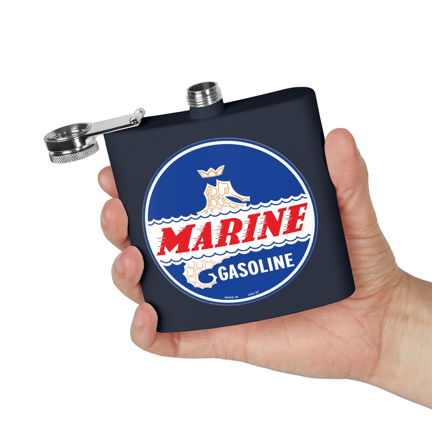 Marine Gasoline Flask — Vintage Dockside Petroliana Gift | The Faded Label Co.