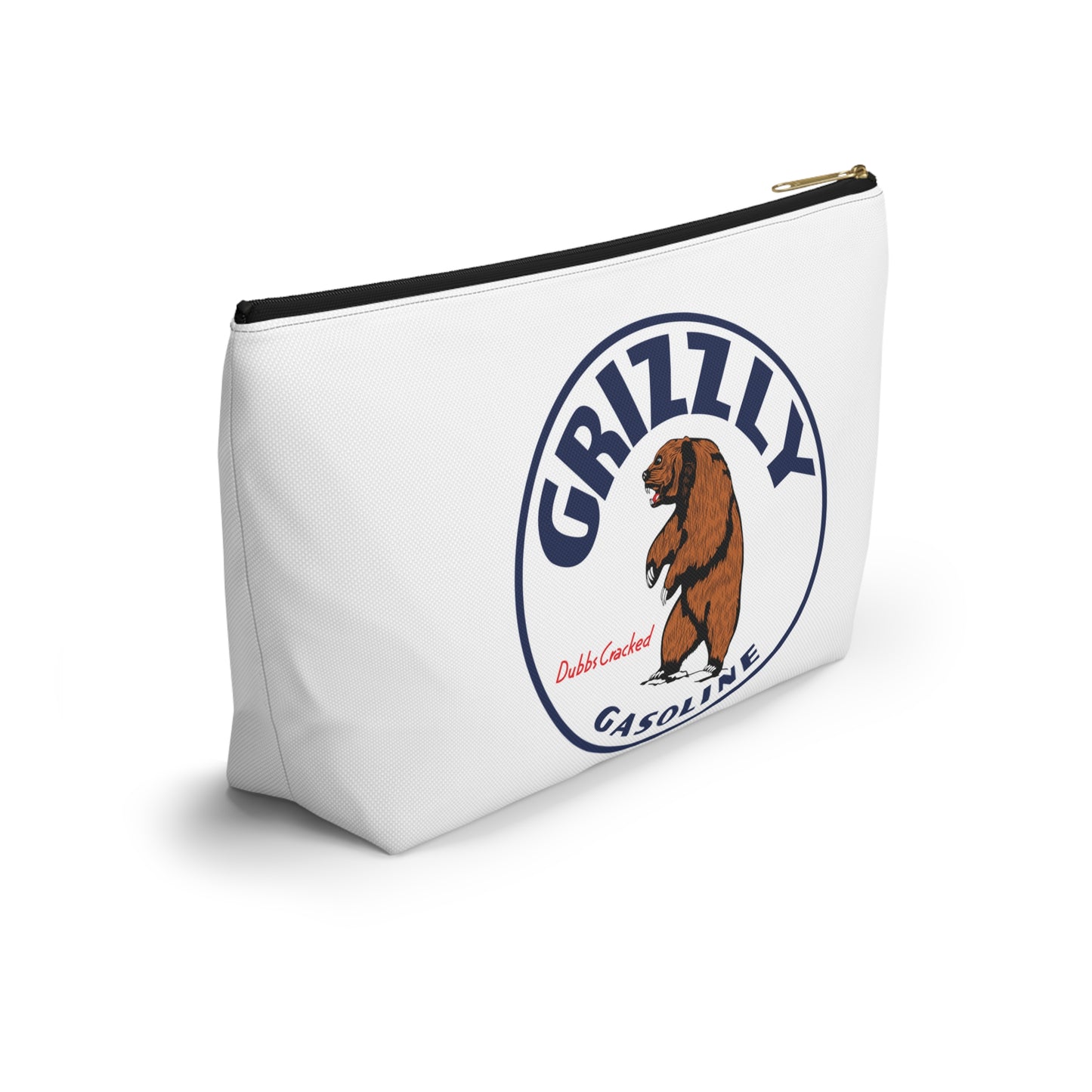 Grizzly Gasoline Accessory Pouch — Vintage Montana Petroliana Gift | The Faded Label Co.