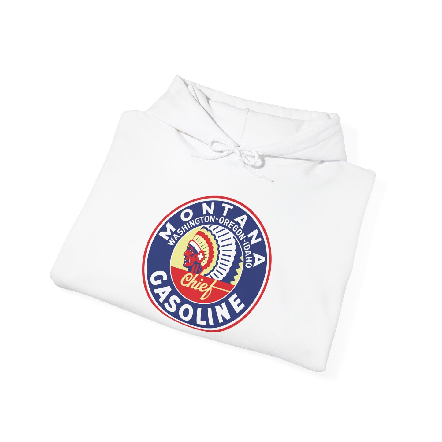 Montana Chief Gasoline Hoodie — Retro Logo Vintage Gas Station Pullover