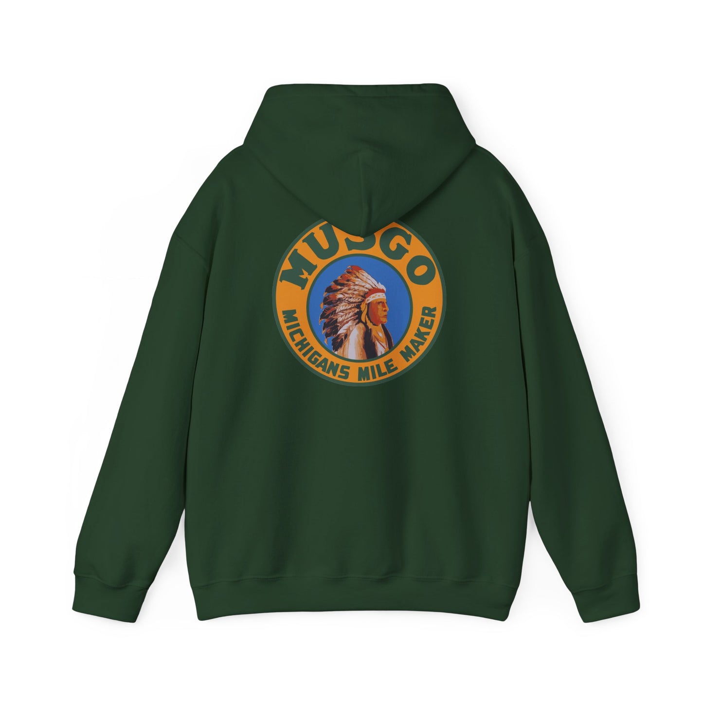 MUsgo Michigan’s Mile Maker Hoodie —Retro Native Chief Logo Sweatshirt
