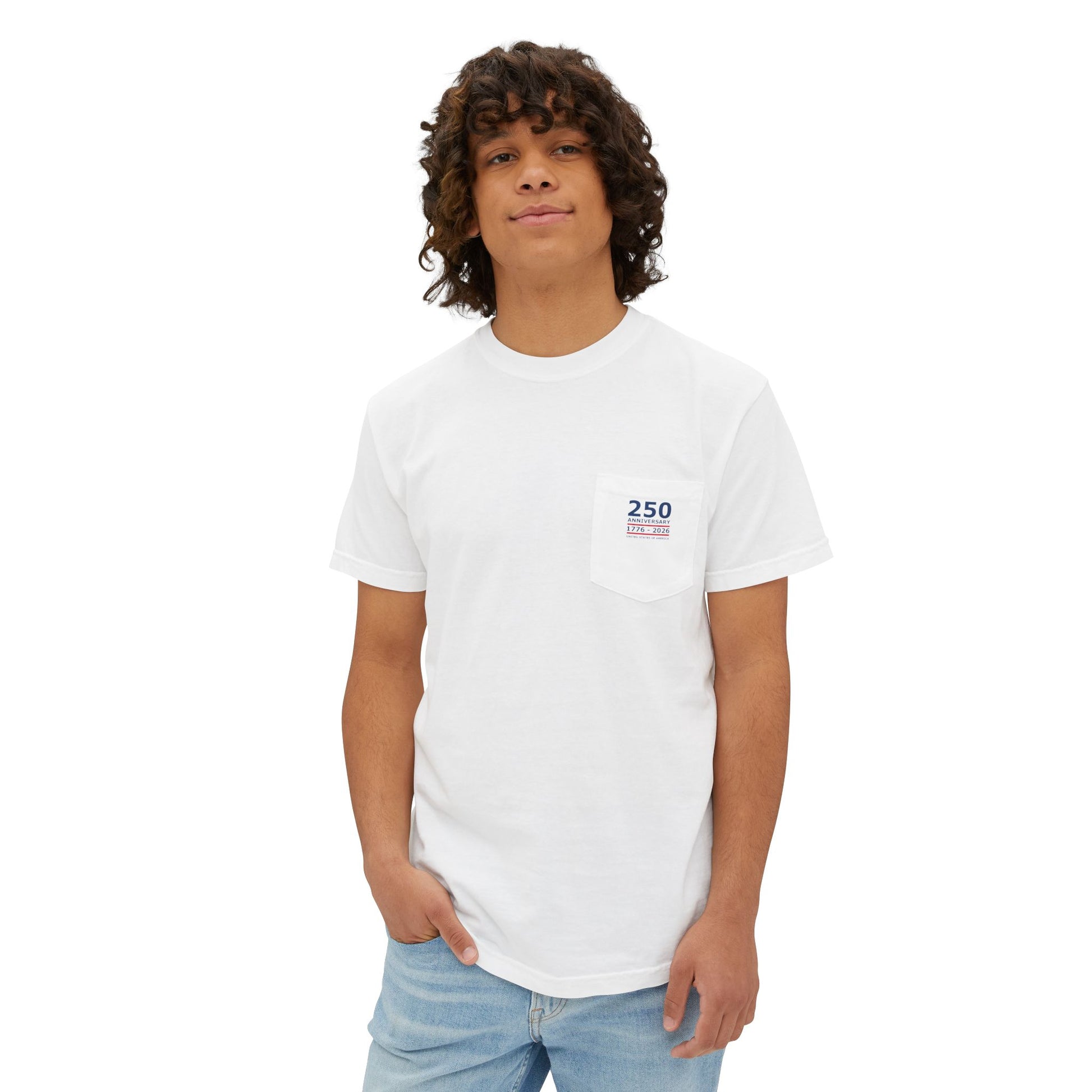 Seahorse Brand Firecrackers pocket t-shirt white — person wearing back — The Faded Label Co.