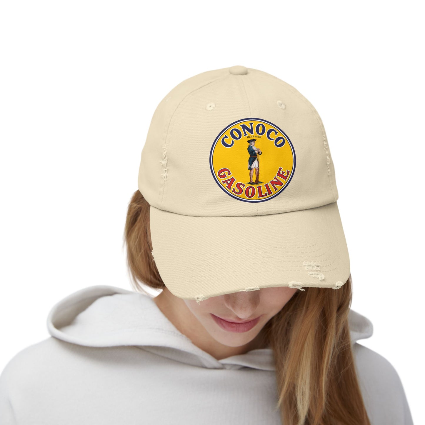 Conoco Minute Man Distressed Cap — Vintage Petroliana Hat | The Faded Label Co.