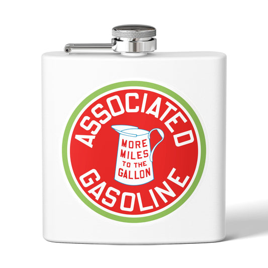 Associated Gasoline flask navy — vintage petroliana gift — The Faded Label Co.