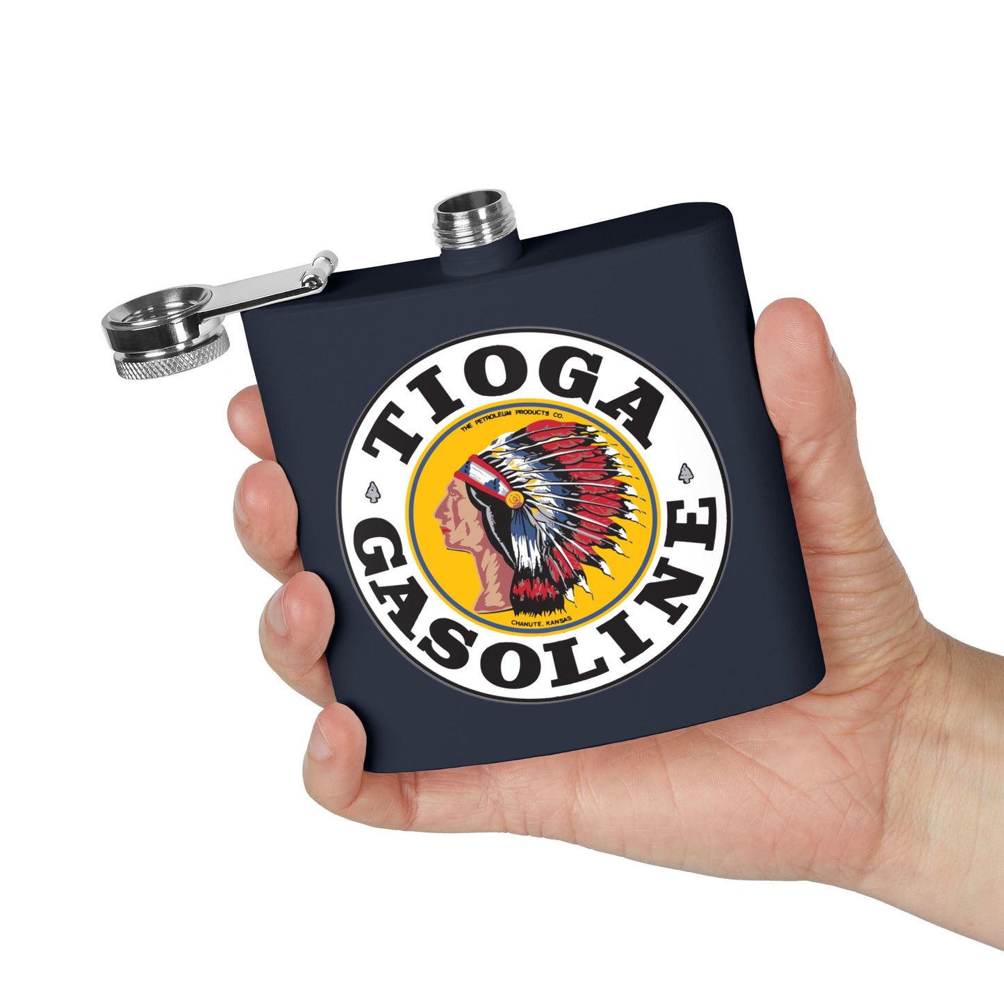 Tioga Gasoline Flask — Vintage Petroliana Gift | The Faded Label Co.
