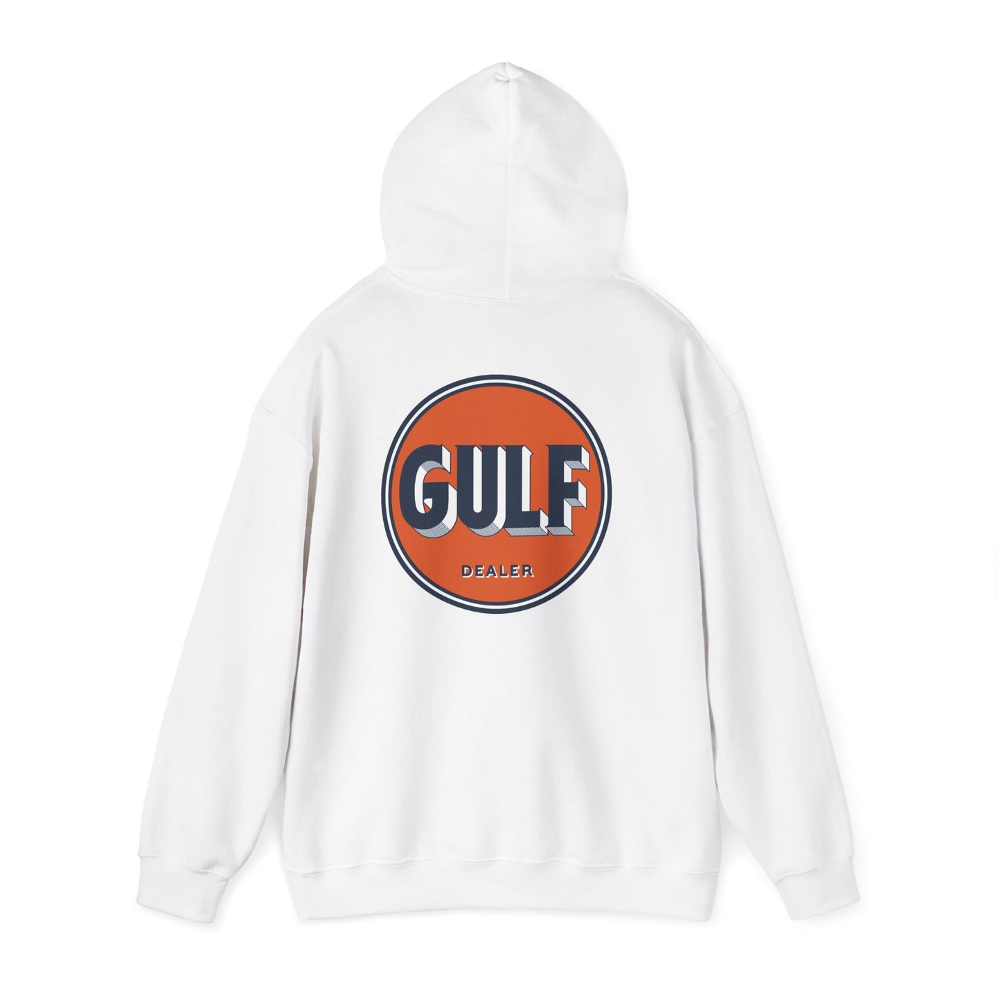 Gulf dealer Logo Hoodie — Vintage Orange Gas Station Crewneck