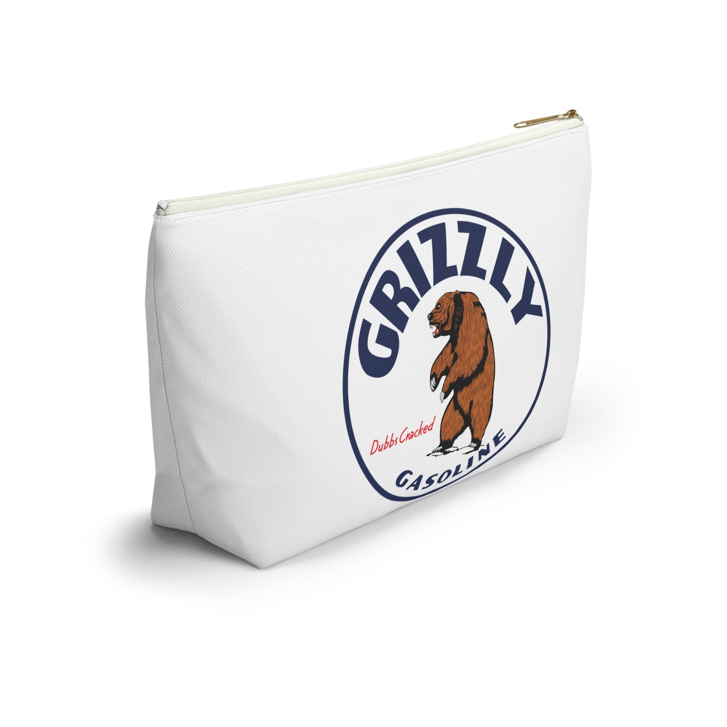 Grizzly Gasoline Accessory Pouch — Vintage Montana Petroliana Gift | The Faded Label Co.