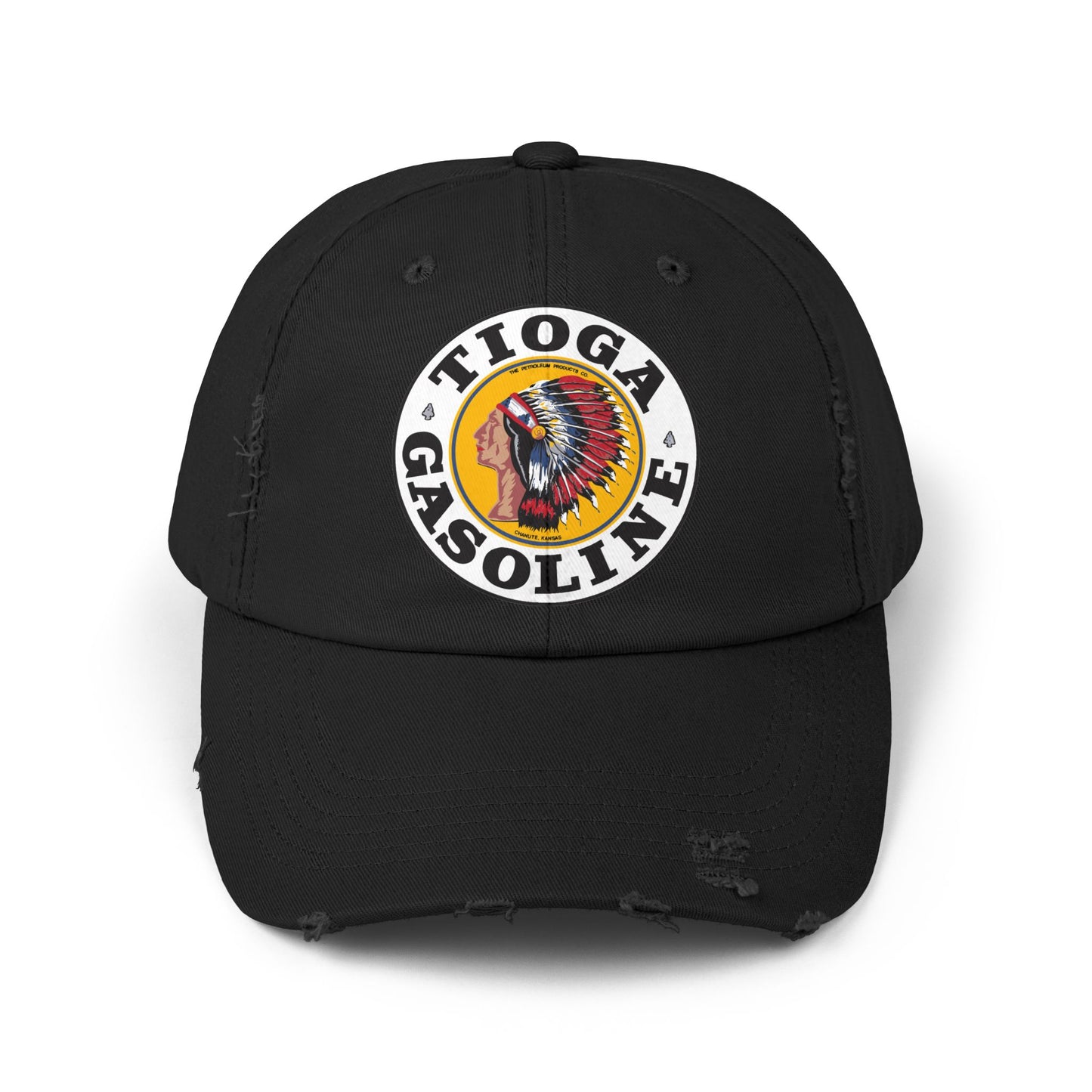 Tioga Gasoline distressed cap nickel — vintage petroliana hat — The Faded Label Co.