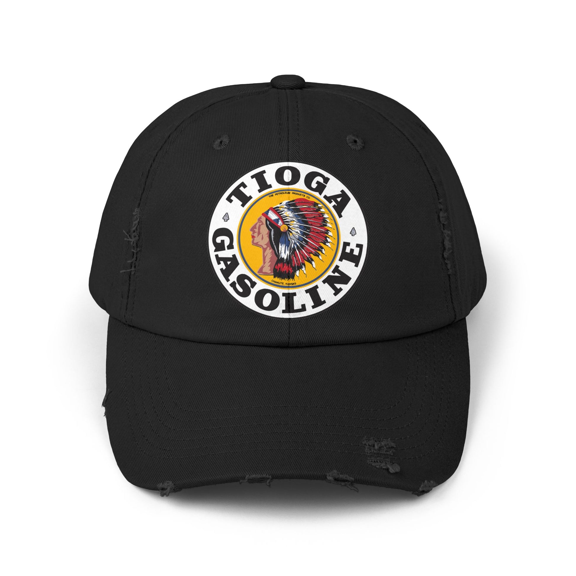Tioga Gasoline distressed cap nickel — vintage petroliana hat — The Faded Label Co.