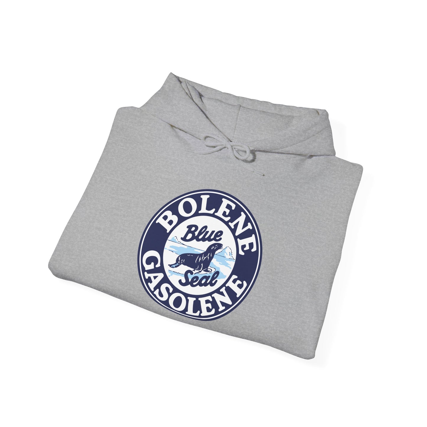 Bolene Blue Seal"Gasoline Hoodie - Vintage " Retro Logo Pullover