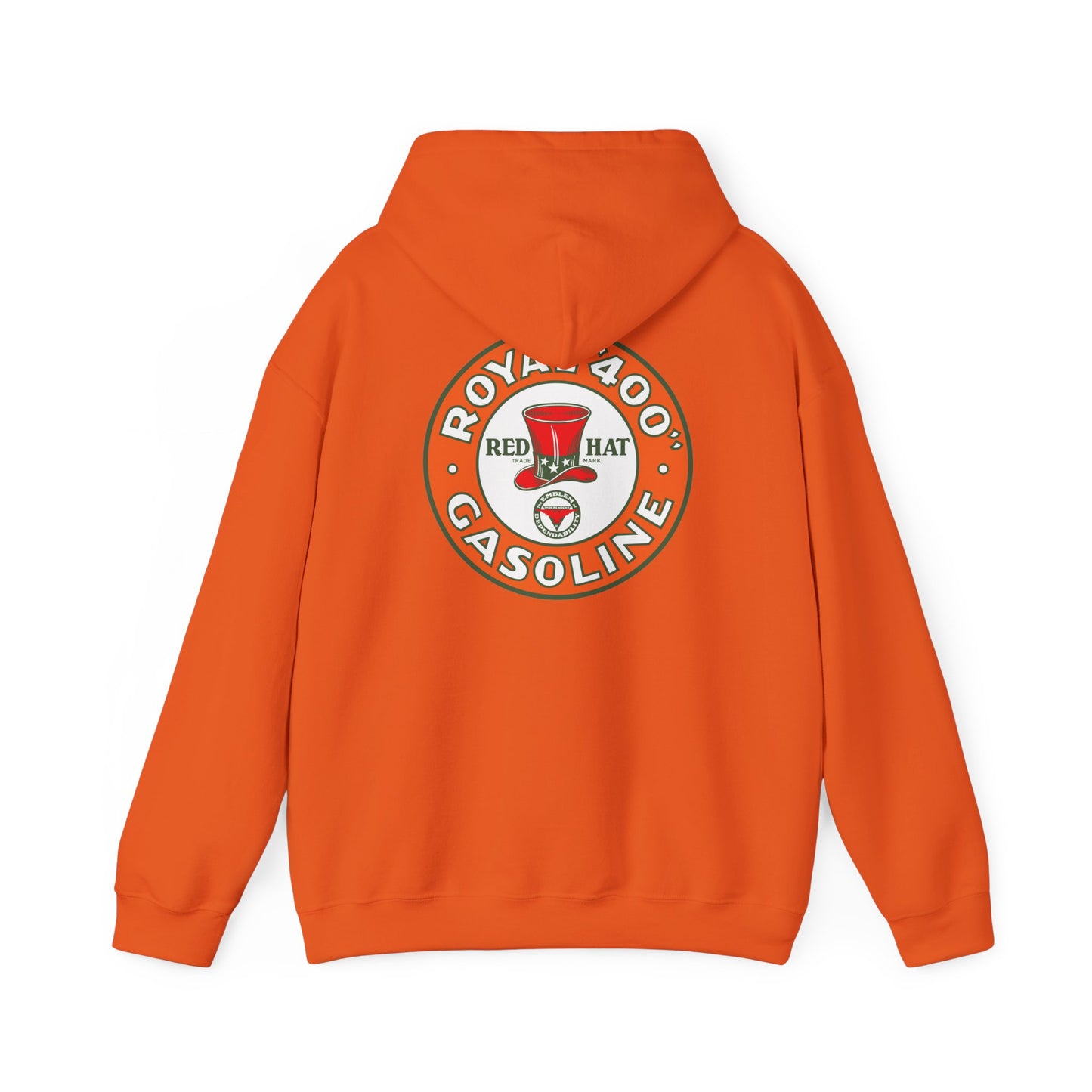 Royal 400 Red Hat Gasoline Hoodie — Vintage Petroliana | The Faded Label Co.