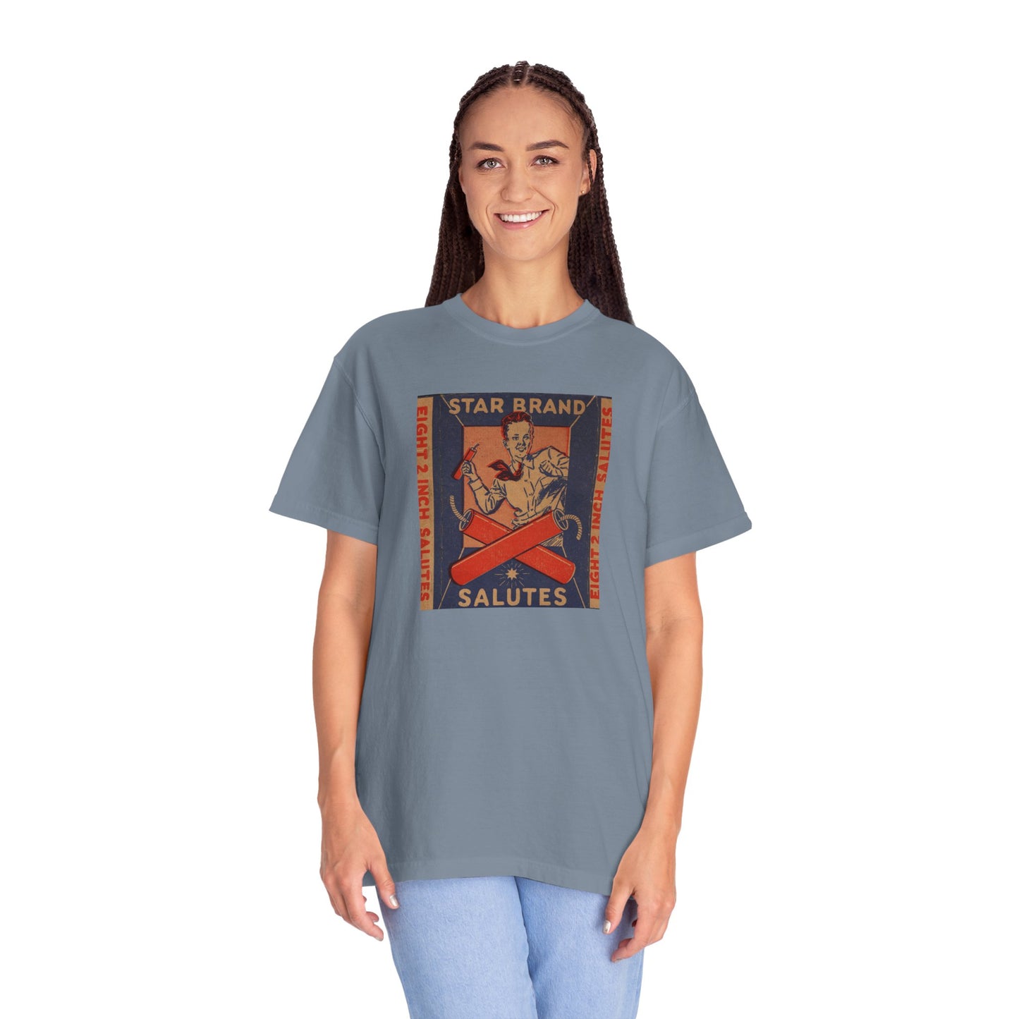 Star Brand Salutes t-shirt care label — Comfort Colors 1717 vintage tee — The Faded Label Co.