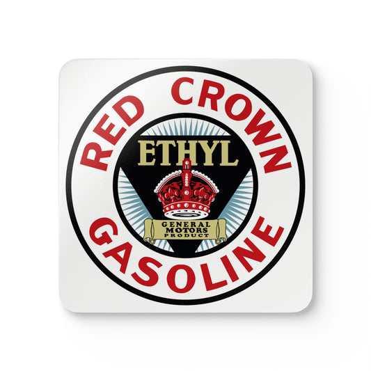 Red Crown Ethyl coaster set — vintage petroliana gift — The Faded Label Co.