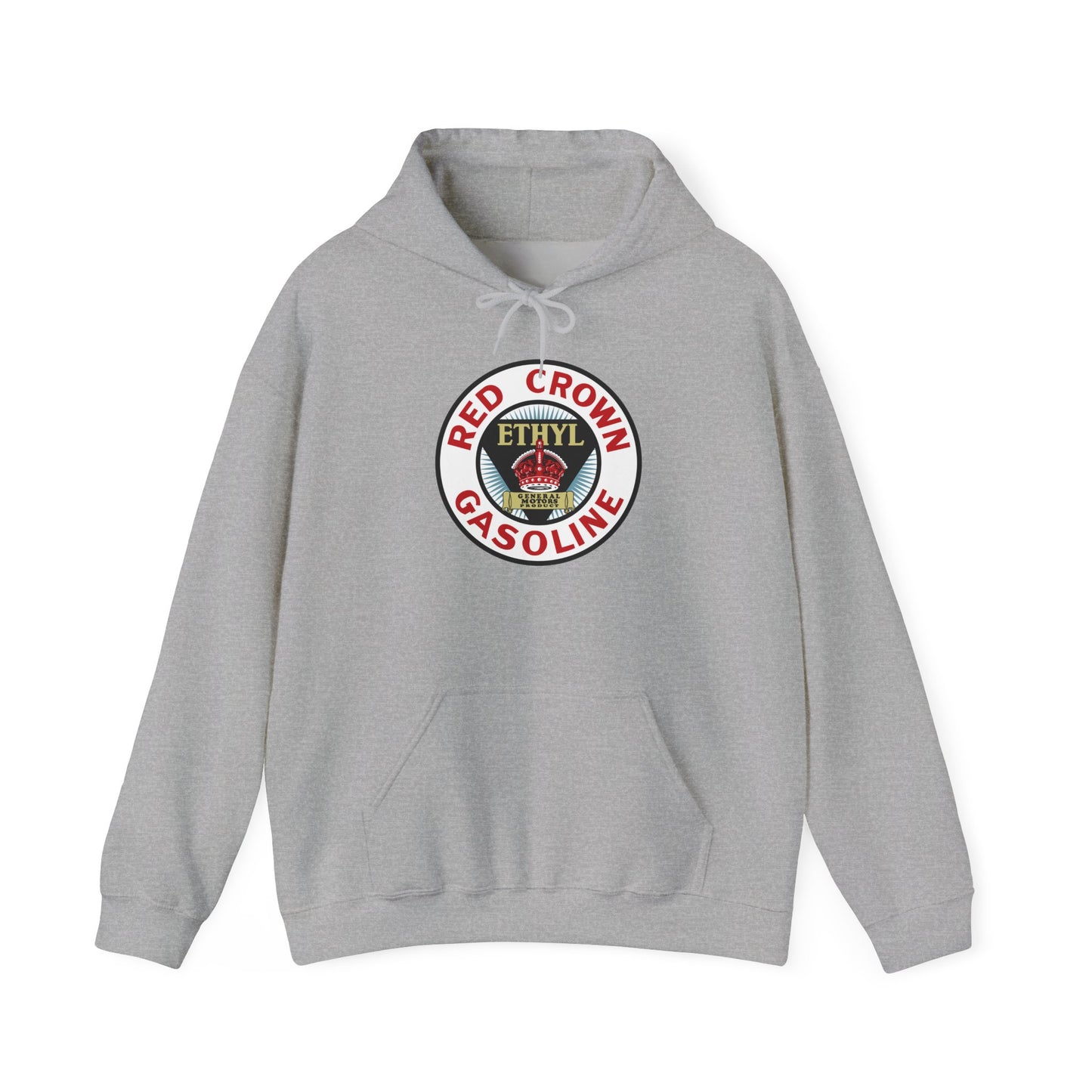 Red Crown Ethyl  Gasoline Logo Hoodie — Vintage Ethyl Oil Company Pullover