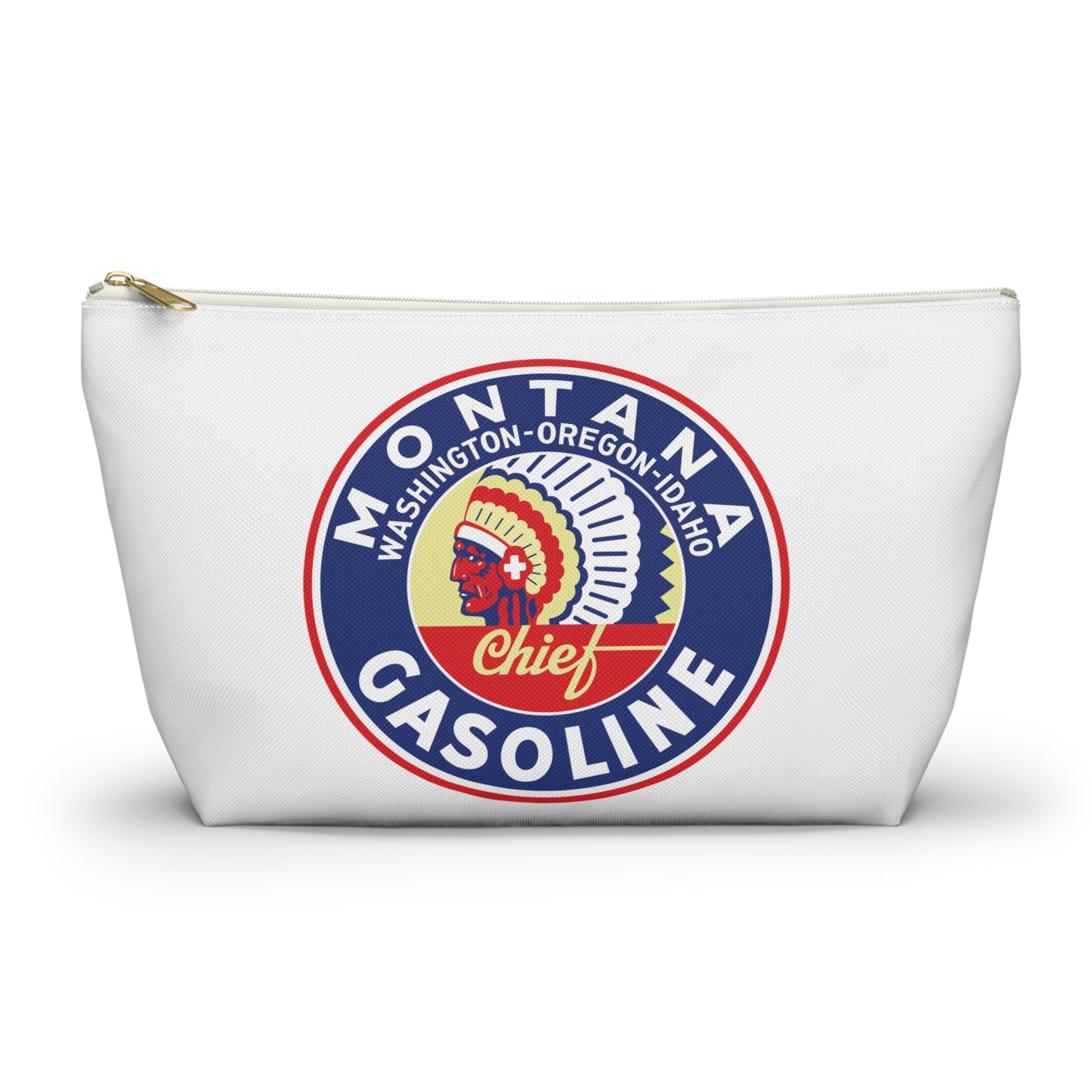 Montana Chief Gasoline Accessory Pouch — Vintage Inland Empire Petroliana Gift | The Faded Label Co.